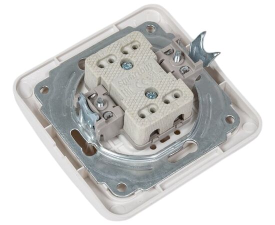  Выключатель SMARTBUY Марс SBE-02w-10-SW1-0-c скрытая установка, 1-клавишный 10А белый, керамика 1/10 