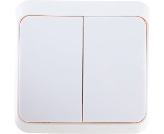  Выключатель SMARTBUY Юпитер SBE-03w-10-SW2-0 2-клавишный 10А, ОУ, белый 1/10 