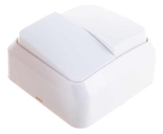  Выключатель SMARTBUY Юпитер SBE-03w-10-SW2-0 2-клавишный 10А, ОУ, белый 1/10 