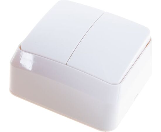  Выключатель SMARTBUY Юпитер SBE-03w-10-SW2-0 2-клавишный 10А, ОУ, белый 1/10 