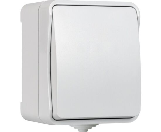  Выключатель SMARTBUY Сатурн SBE-04g-10-SW1-0 наружная установка 1-клавишный 10А, IP54, белый, 18/216 
