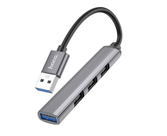  Переходник HOCO HB26 4 in 1 adapter(USB to USB3.0+USB2.0*3) (серый) 