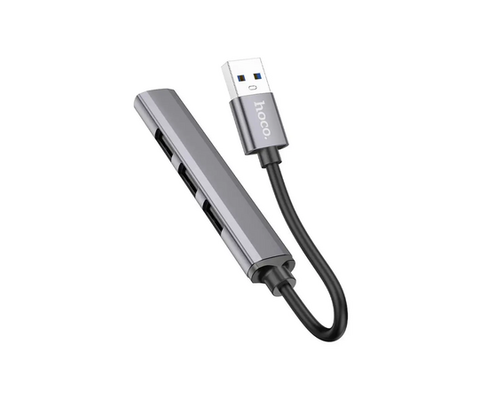  Хаб HOCO HB26 4in1 adapter (Type-c to USB3.0+USB2.0*3) metal gray 