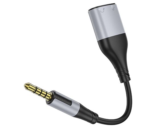  Переходник 2*Jack 3,5 (м) - Jack 3,5 (п) Borofone BL19 Creator 10см (black) (225501) 
