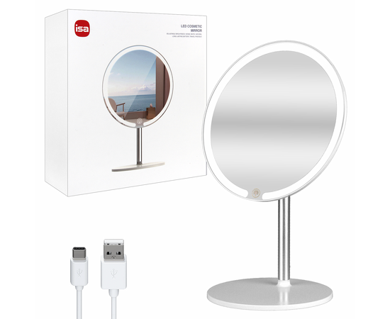  Настольное зеркало для макияжа с подсветкой ML-01 ISA (White) 