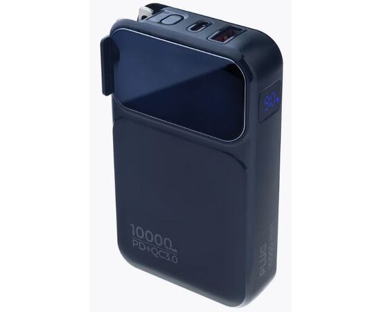  Распродажа! Повербанк Perfeo PLUG 10000 mAh/LED дисплей/Вход 230V/PD+QC 3.0/Выход: 5A, max 22.5W/ Черный, (Арт. PF_E1604) 
