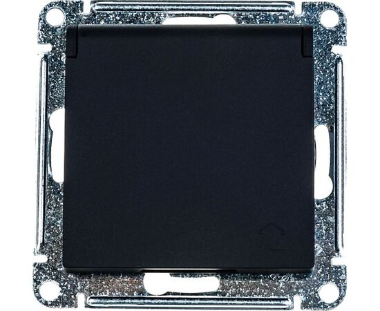  Розетка Schneider Electric AtlasDesign ATN001046 с заземл., механизм, Карбон 