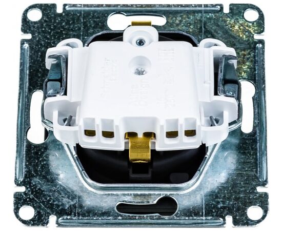  Розетка Schneider Electric AtlasDesign ATN001046 с заземл., механизм, Карбон 