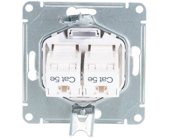  Розетка компьютерная Schneider Electric AtlasDesign ATN000185 двойная RJ45+RJ45, кат.5E, Белый 