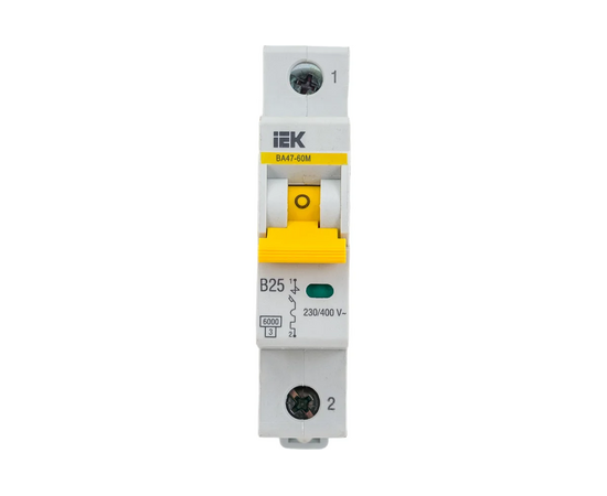  Выключатель автоматический IEK MVA31-1-025-B 25A тип B 6kA 1П 230/400В белый 