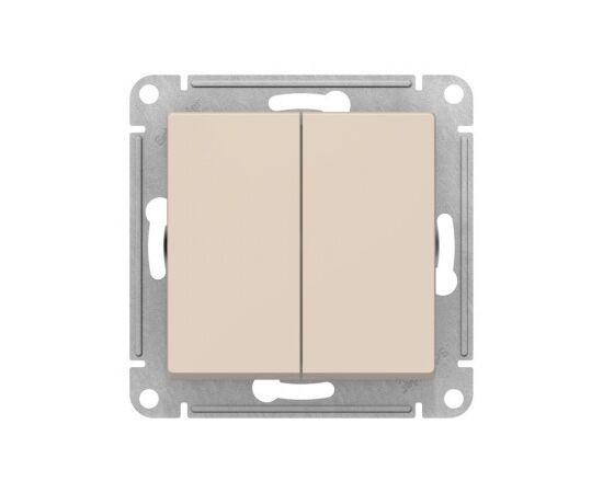  Выключатель Systeme electric AtlasDesign ATN000273 2-клавишный переключатель, перекрестный, 2 x сх. 7, 10АХ, механизм, бежевый 