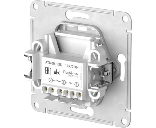  Выключатель Systeme electric AtlasDesign ATN001053S 2-клавишный с подсветкой, сх.5а, 10АХ, быстрозажимные клеммы, карбон 
