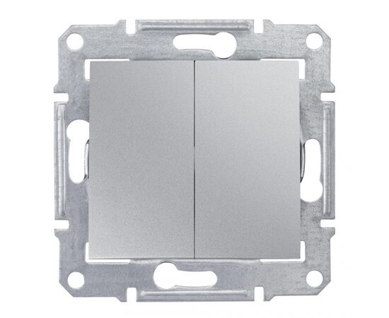  Выключатель Schneider Electric Sedna SDN0300160 двухклавишный в рамку алюминий 