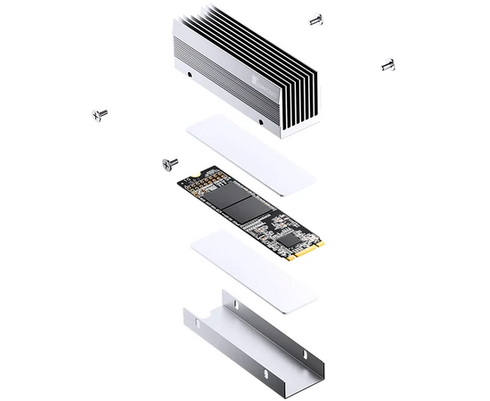  Радиатор для SSD M.2 2280 JONSBO M201 Silver (серебристый) 